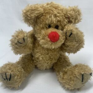Vintage Piccadilly TY Bear With Red Nose & Moveable Arms & Legs - Tan, 1993